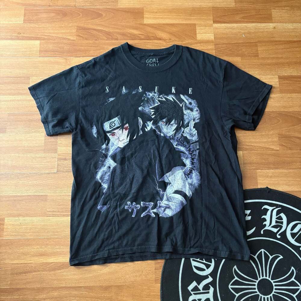 Goat Crew x Naruto Shippuden Sasuke Uchiha Premium Vintage T-Shirt Black Medium